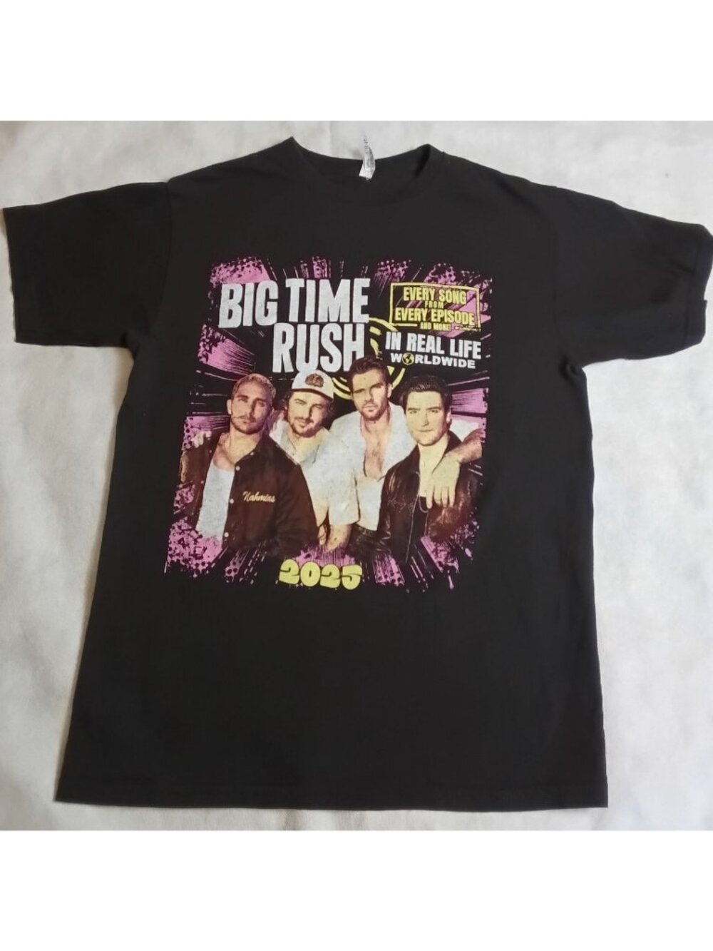 Big Time Rush "In Real Life Worldwide" 2025 Tour T-Shirt Medium BTR Band Music